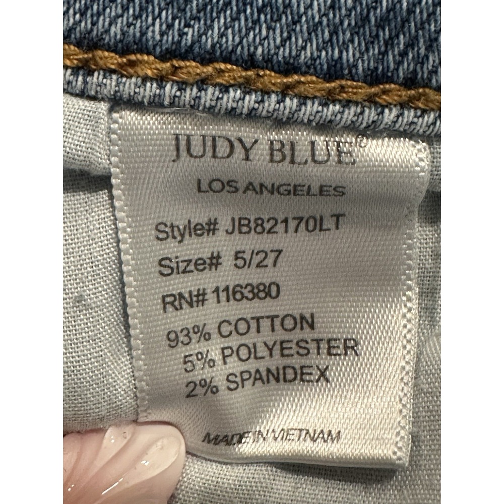 Judy Blue Jeans 5/27 High Rise Destroyed Boyfriend Fit JB82170LT Light Wash - Picture 10 of 16